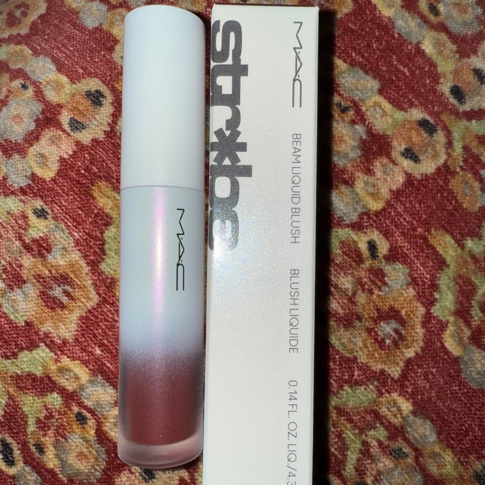 MAC COSMETICS STROBE BEAM LIQUID BLUSH PLUMMY BARE .14 fl oz Iridescent Finish